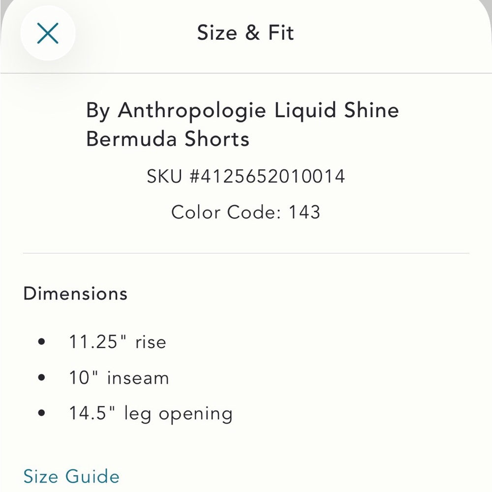 By Anthropologie Liquid Shine Bermuda Shorts 0 - Picture 5 of 6
